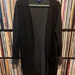 Black and grey cardigan sweater